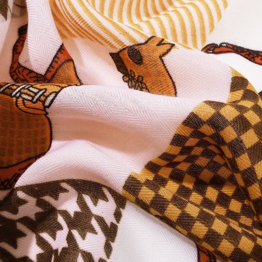 1 stuk retro geruite polyester bandana met paardenmotief h5Afbeelding4