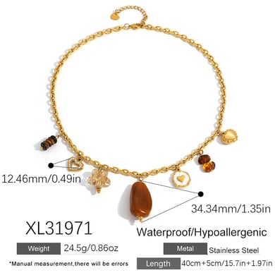Collier pendentif en acier inoxydable pour femme, 1 pièce, motif cœur et fleur, idéal pour un usage quotidien h5 