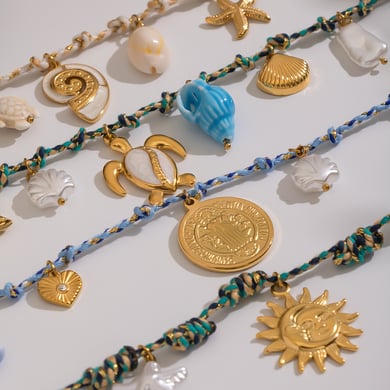 1 stuk romantische ketting met touwketting en hanger in de vorm van een oceaan h5 Afbeelding4