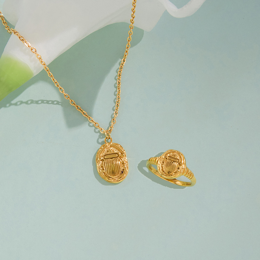 Zarte Käfer Edelstahl Gold Farbe Damen Schmuck Sets h5Bild4