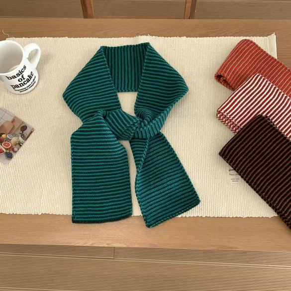 1 Piece Casual Stripe Yarn Winter Scarf 2
