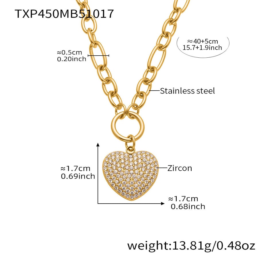 Parures de bijoux luxueuses en acier inoxydable et zircon couleur or pour femmes
