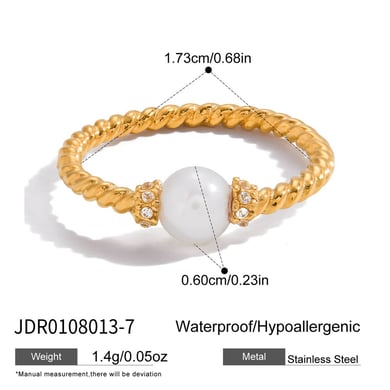 1 Stück einfache, kreisförmige, minimalistische Ringe aus Edelstahl in Goldfarbe h5 Bild2