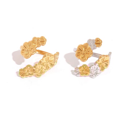 1 stuk eenvoudige retro bloem roestvrij staal goudkleurige dames statement ringen h5 Afbeelding7