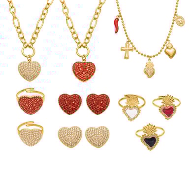 Parures de bijoux luxueuses en acier inoxydable et zircon couleur or pour femmes h5 Image6