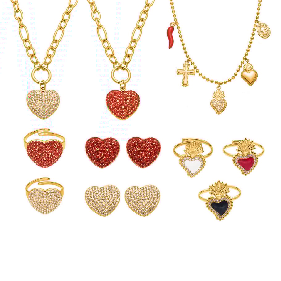 Parures de bijoux luxueuses en acier inoxydable et zircon couleur or pour femmes h5Image6