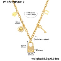 P1322-Collier Cadenas d&#39;Amour Doré 41+5cm 