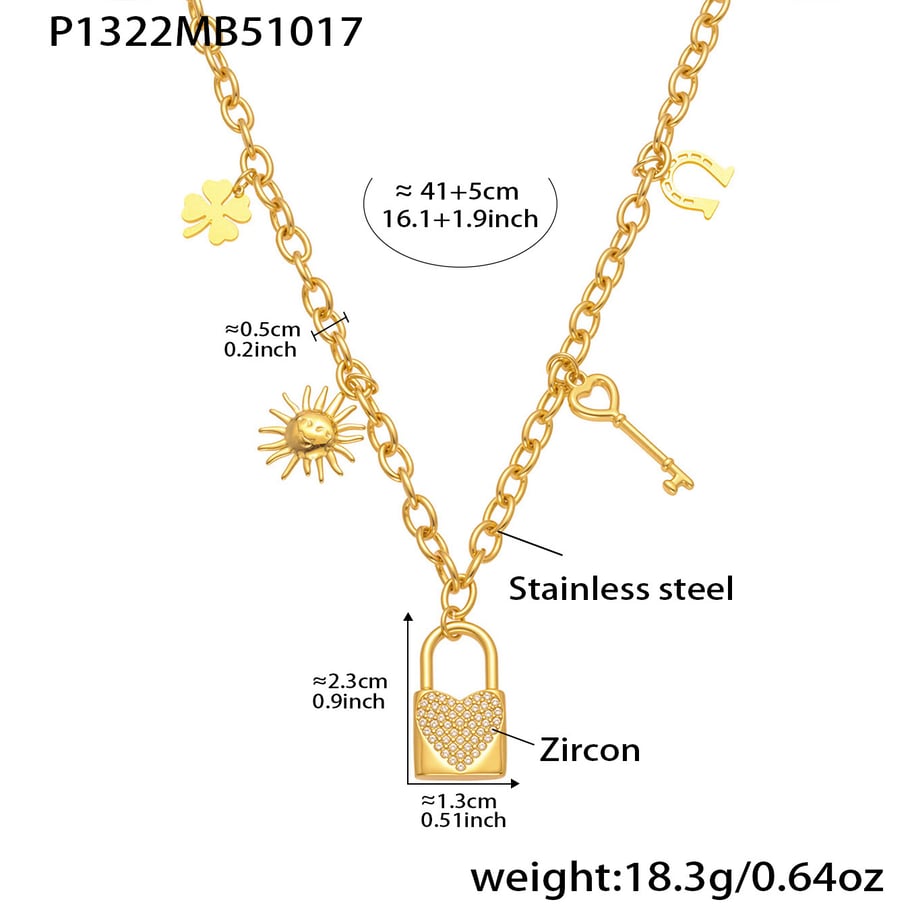 Collier avec pendentif en forme de fleur exquise en acier inoxydable couleur or pour femme