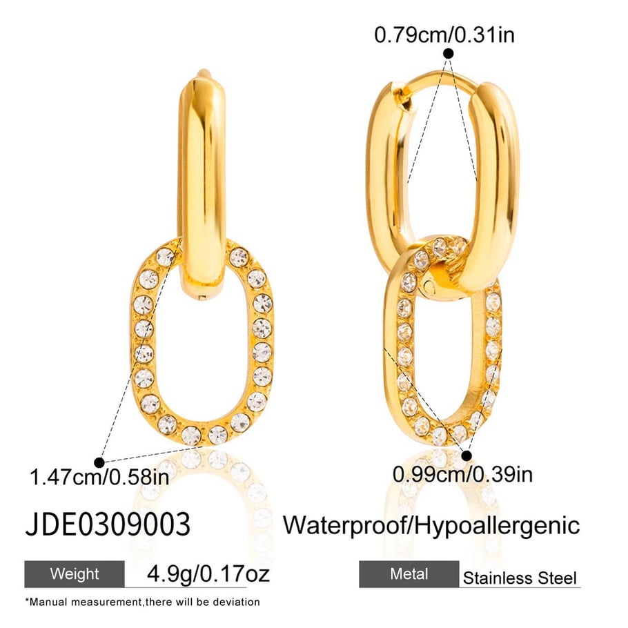 1 Paar minimalistische Kreis Edelstahl Gold Farbe Zirkon Damen Ohr Manschetten h5Bild2