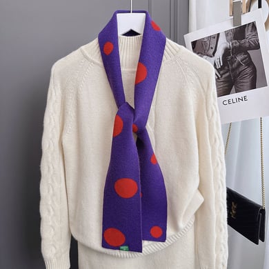 1 Piece Sweet Polka Dots Mixed Color Knitted Winter Scarf h5 Picture3