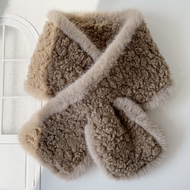 1 Piece Cute Mixed Color Rayon Plush Winter Scarf h5 