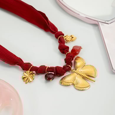 1 Stück Charmante Schmetterling Edelstahl Gold Farbe Damen Anhänger Halsketten h5 Bild5