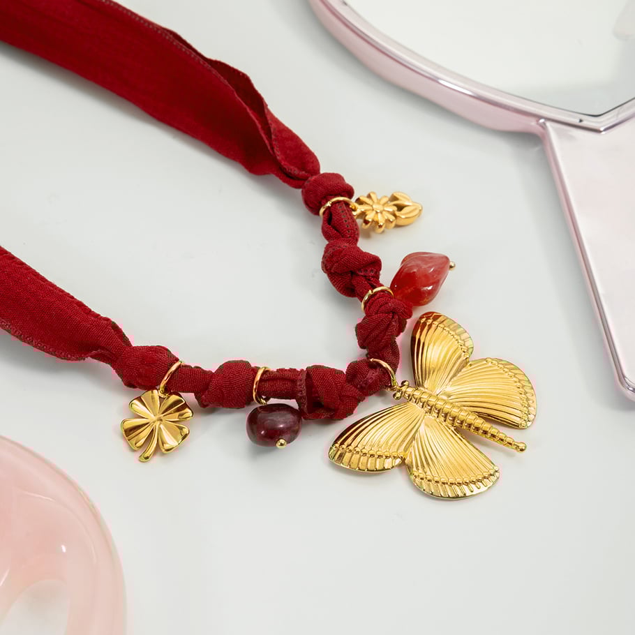 1 Stück Charmante Schmetterling Edelstahl Gold Farbe Damen Anhänger Halsketten h5Bild5