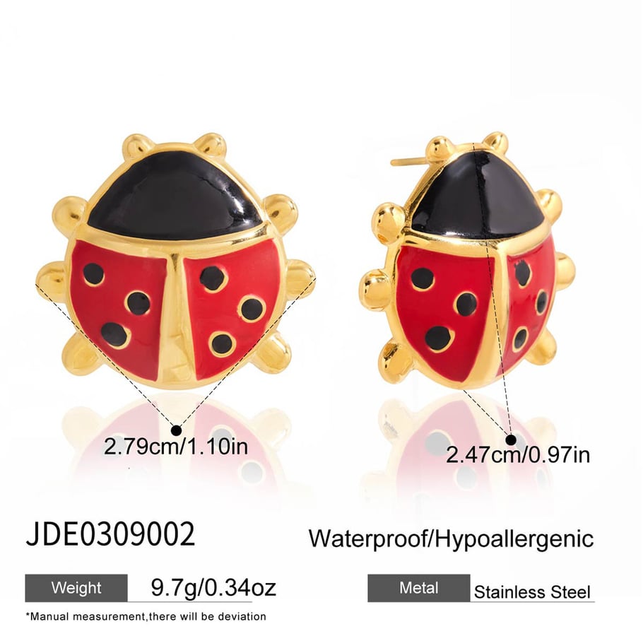 Vivid Ladybird Stainless Steel Gold Color Women's Jewelry Sets Picture2