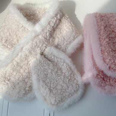 1 Piece Cute Mixed Color Rayon Plush Winter Scarf h5 Picture4