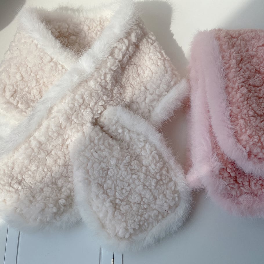 1 Piece Cute Mixed Color Rayon Plush Winter Scarf h5Picture4