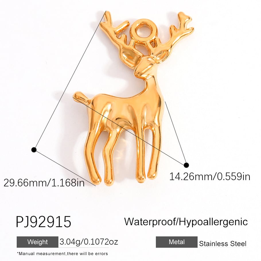 Pendentif pour femme en acier inoxydable émaillé avec plante de Noël à faire soi-même, 1 pièce