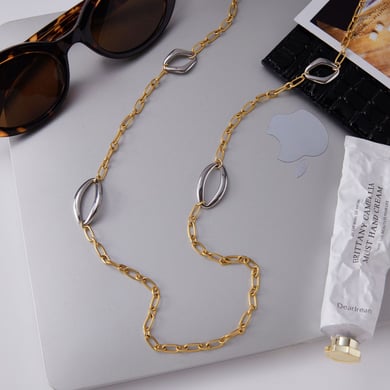 1 Stück minimalistische Halsketten aus Edelstahl in gemischten Gold- und Silberfarben für Damen h5 Bild5