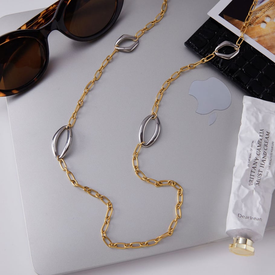 1 Stück minimalistische Halsketten aus Edelstahl in gemischten Gold- und Silberfarben für Damen h5Bild5