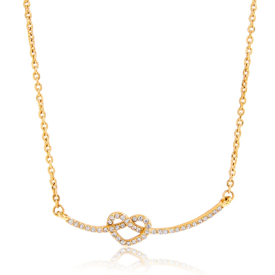 1 Piece Sophisticated Heart Stainless Steel Gold Color Women's Pendant Necklaces 