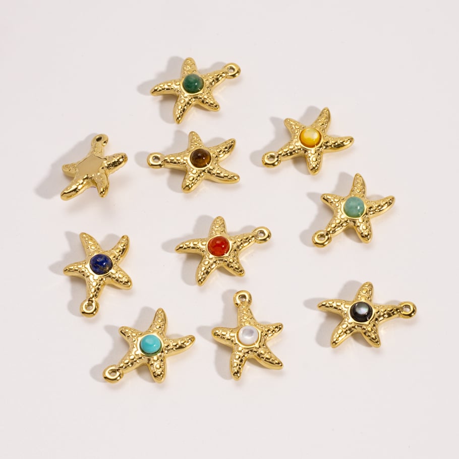 1 Piece Simple DIY Turtle Star Stainless Steel Gold Color Women's Pendants h5Picture4
