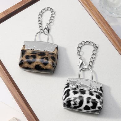 1 pieza de adornos para bolso de mujer de cuero con estampado de leopardo h5 Imagen3