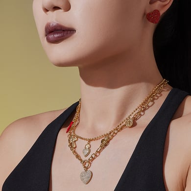Parures de bijoux luxueuses en acier inoxydable et zircon couleur or pour femmes h5 Image4
