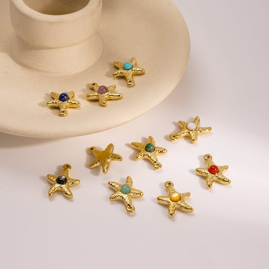 1 Piece Simple DIY Turtle Star Stainless Steel Gold Color Women's Pendants h5Picture2