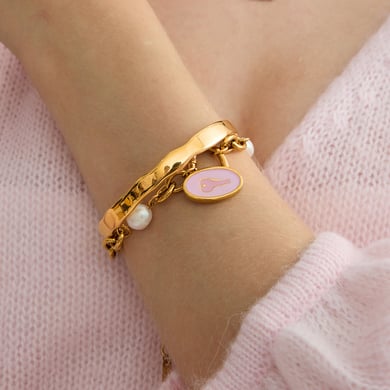 1 Stück süße Schlüssel Edelstahl Gold Farbe Damen Charm Armbänder h5 Bild5