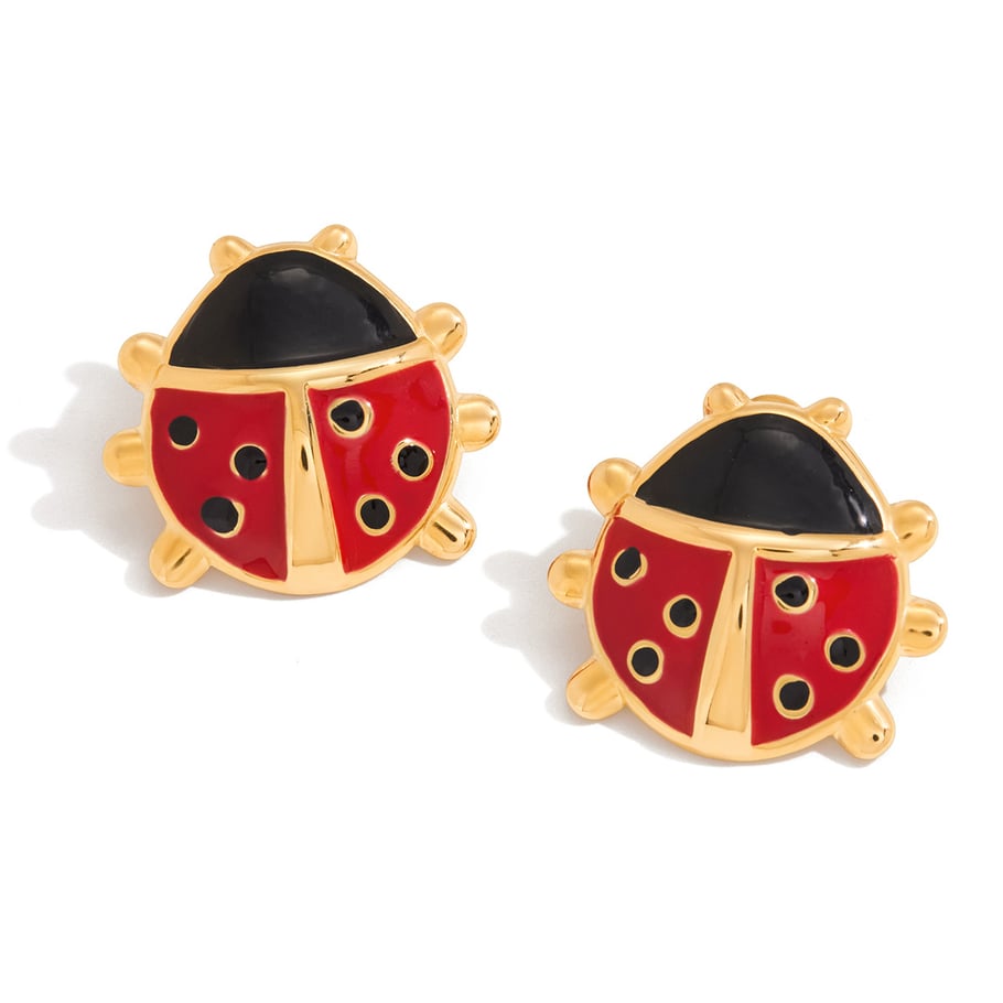 Vivid Ladybird Stainless Steel Gold Color Women's Jewelry Sets 