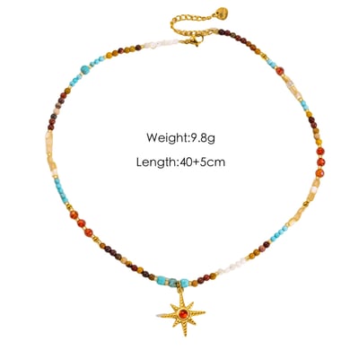 1 Piece Romantic DIY Irregular Shape Star Natural Stones Women's Beaded Necklaces h5 