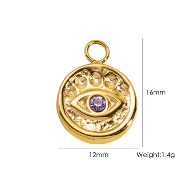 1 Piece Classic DIY Devil's Eye Circle Stainless Steel   Gold Color  Women's Pendants h5 