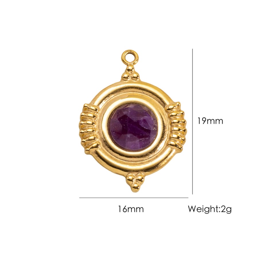 1 Piece Natural Stone Series DIY Star Circle Stainless Steel  Women's Pendants 