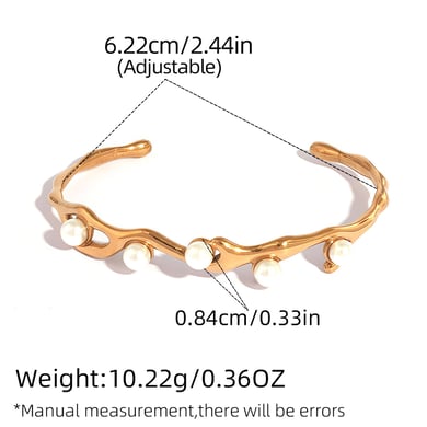 1 Piece Simple  Elegant Twist Stainless Steel  Gold Color Women's Bangles h5 Picture2