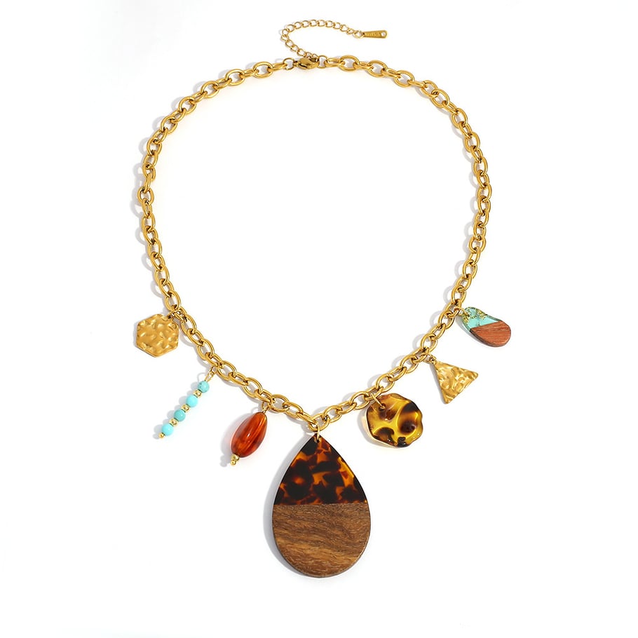 Collier pendentif simple en acier inoxydable pour femme, motif léopard, 1 pièce h5Image4