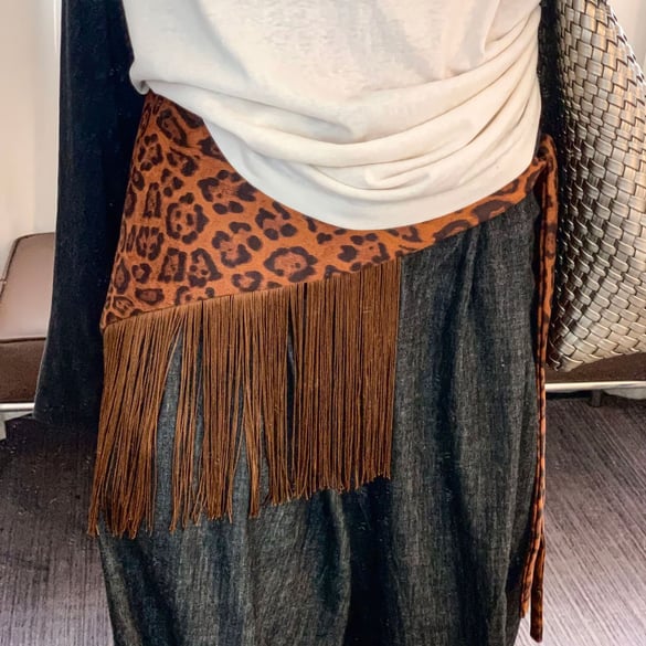 1 Piece Leopard Print Tassel Polyester Women's Bandana 2