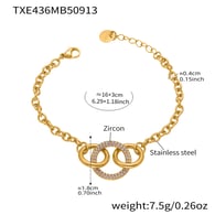 TXE436-Bracelet en or 16+3cm Image2