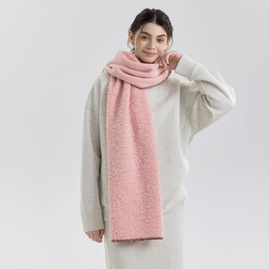 1 Piece Solid Color Solid Color Loop Yarn Scarf with Minimalist Hemming h5 