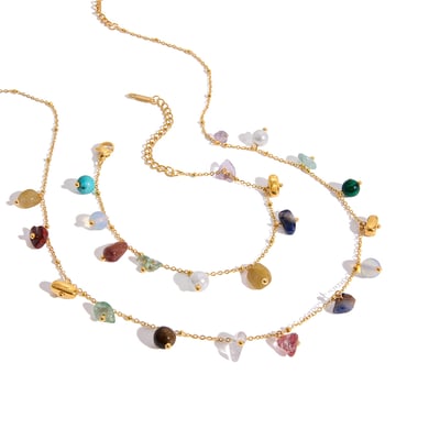Klassische unregelmäßige Form Naturstein Edelstahl Damen Schmuck Sets h5 Bild5