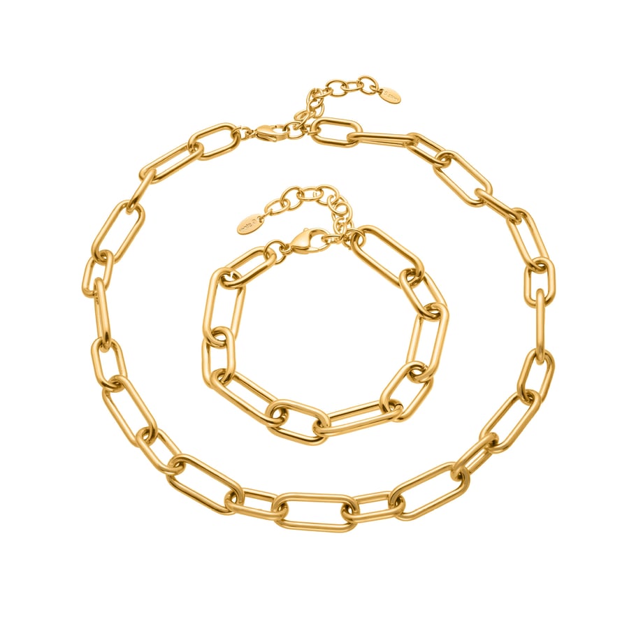 Parures de bijoux classiques pour femmes en acier inoxydable couleur or h5Image5