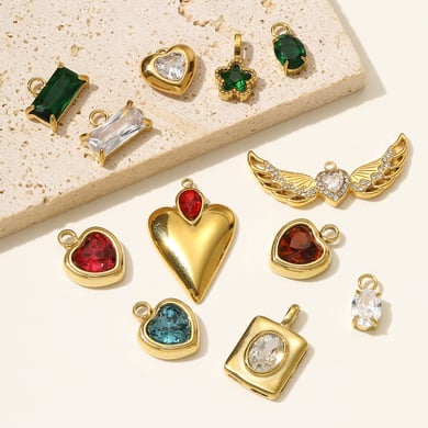 1 pieza de delicado colgante de acero inoxidable con forma de corazón de cristal para mujer h5 Imagen4