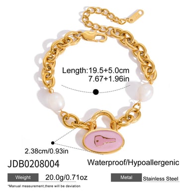 1 Stück süße Schlüssel Edelstahl Gold Farbe Damen Charm Armbänder h5 Bild2