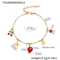 TXS409-Bracelet de cheville en or 20+5cm Image3