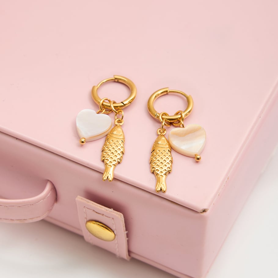 1 paio di eleganti orecchini pendenti da donna in acciaio inossidabile color oro dalla forma irregolare Immagine4