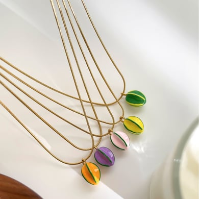 1 Piece Enamel Star Fruit Stainless Steel Pendant Necklace h5 Picture4