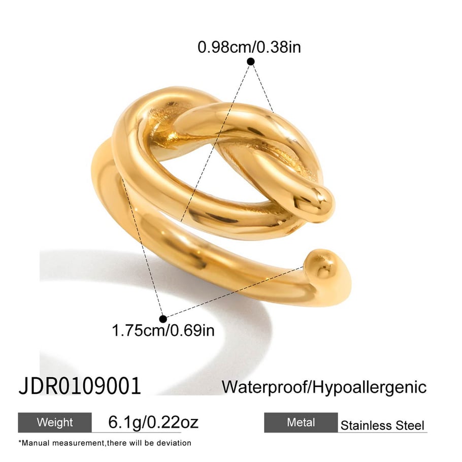 1 Stück gestaltbare Twist Edelstahl Gold Farbe Damen minimalistische Ringe h5Bild2