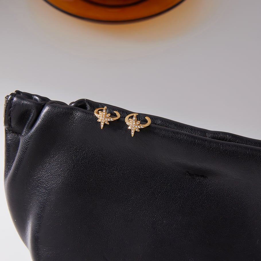 1 Paar minimalistische Kreis Edelstahl Gold Farbe Zirkon Damen Ohr Manschetten h5Bild5
