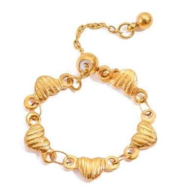 1 Stück süße Herz-Statement-Ringe aus Edelstahl in Goldfarbe h5 
