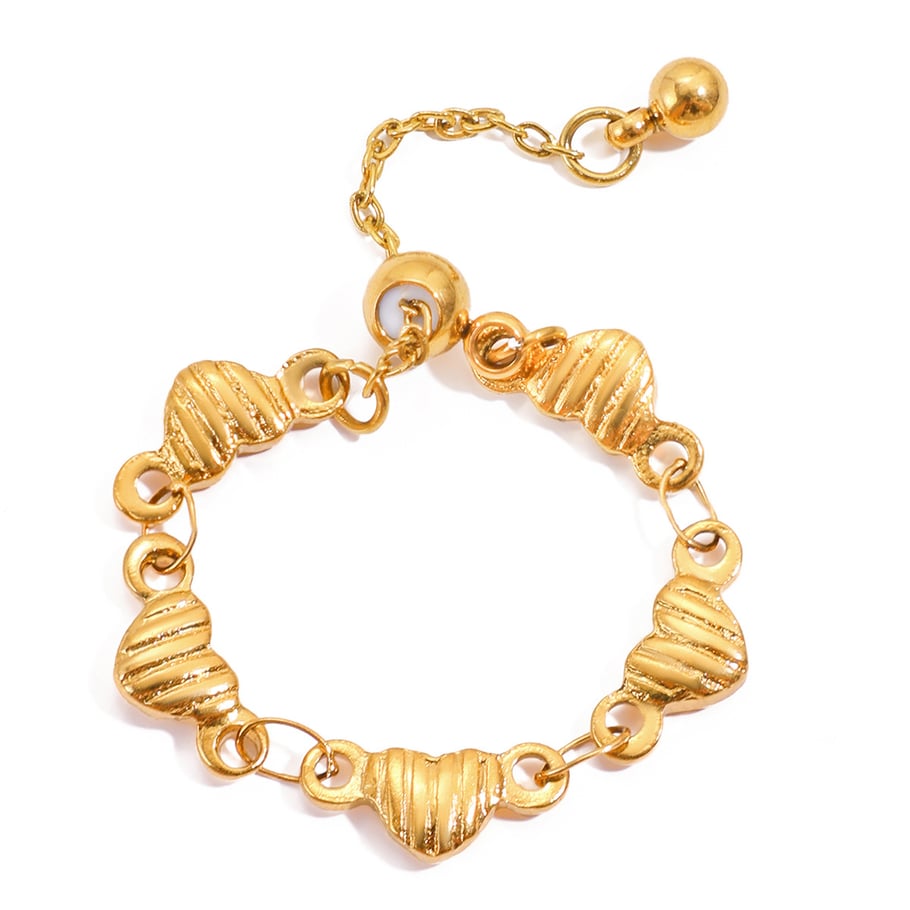 1 Stück süße Herz-Statement-Ringe aus Edelstahl in Goldfarbe