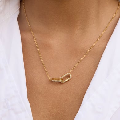 1 Stück klassischer Kreis Edelstahl Gold Farbe Zirkon Damen Anhänger Halsketten h5 Bild4